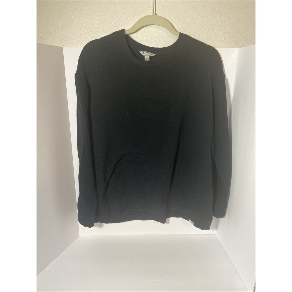 Orvis Sweatshirt Round Neck Large Woman's Black E1